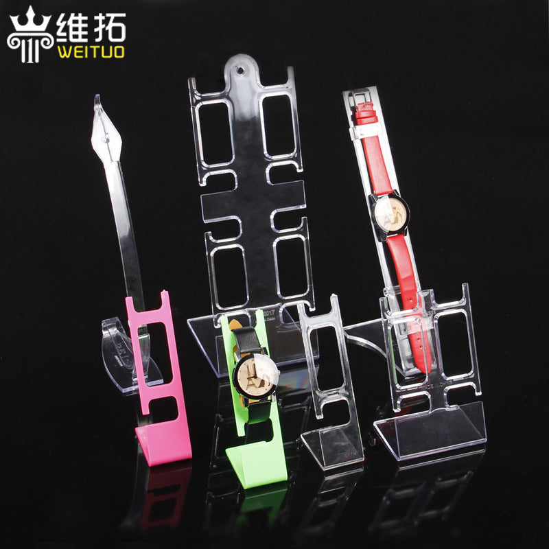 Double-Layer Plastic Watch and Jewelry Display Stand for Retail and Home Organization