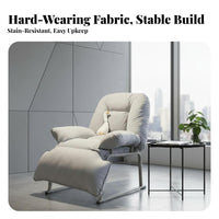 Foldable resting Recliner Folding Design Adjustable Padded Cot with Headrest Pillow Secure Locking System for House Guests, Home