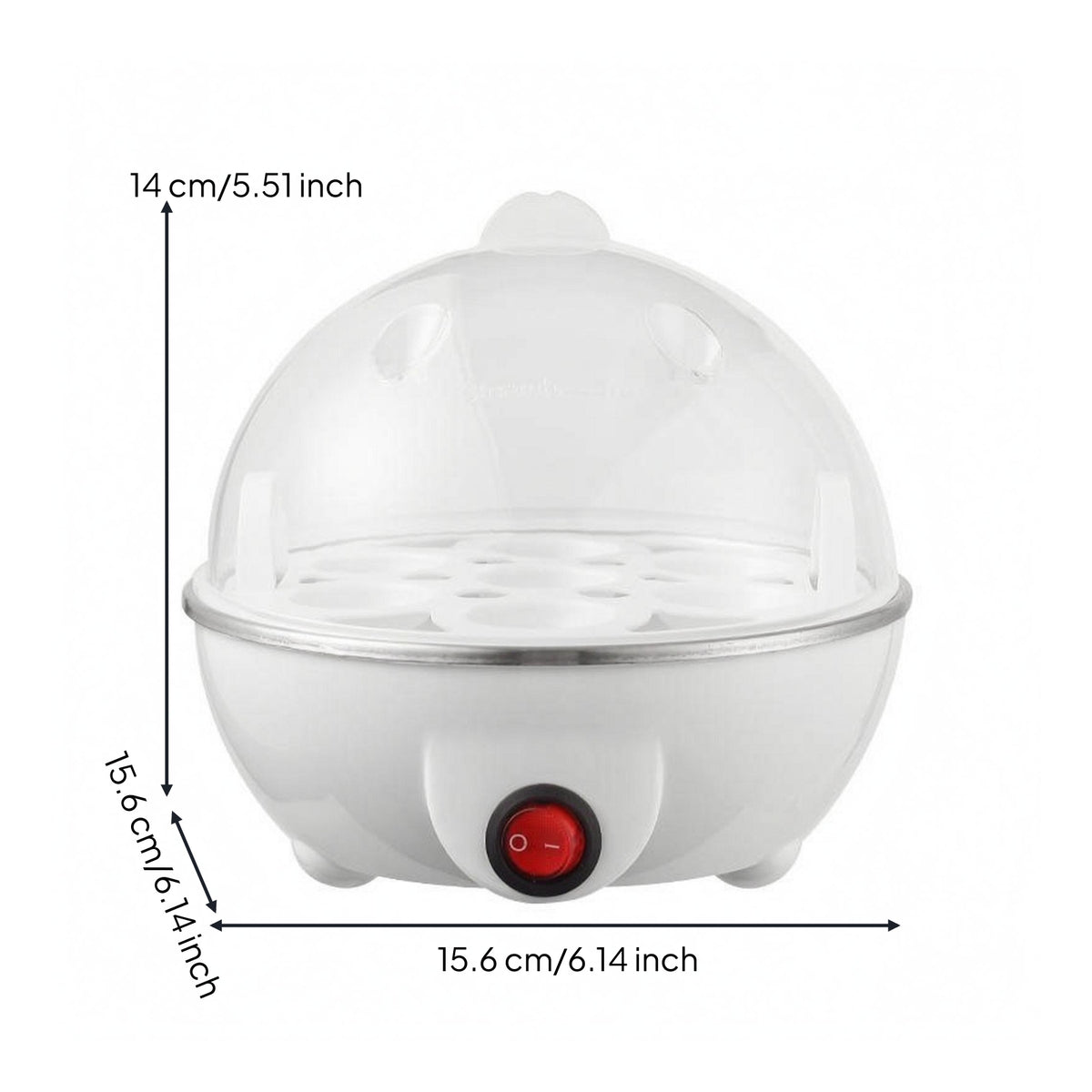 One-Button Single-Layer Egg Cooker Compact Transparent Egg Cooker PP Plastic Kitchen Appliance 220V EU Power
