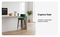 Woven Rear Supportrest High Stool Nordic Design Seating with Footrest Sturdy Construction for Homeowners, Interior Designers