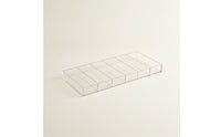 6-Compartment Acrylic Cosmetic Storage Box Rectangular Eyeglass Organizer with Six Compartments Easy Access Makeup Brush Tray Space-Saving for Beauty Enthusiasts
