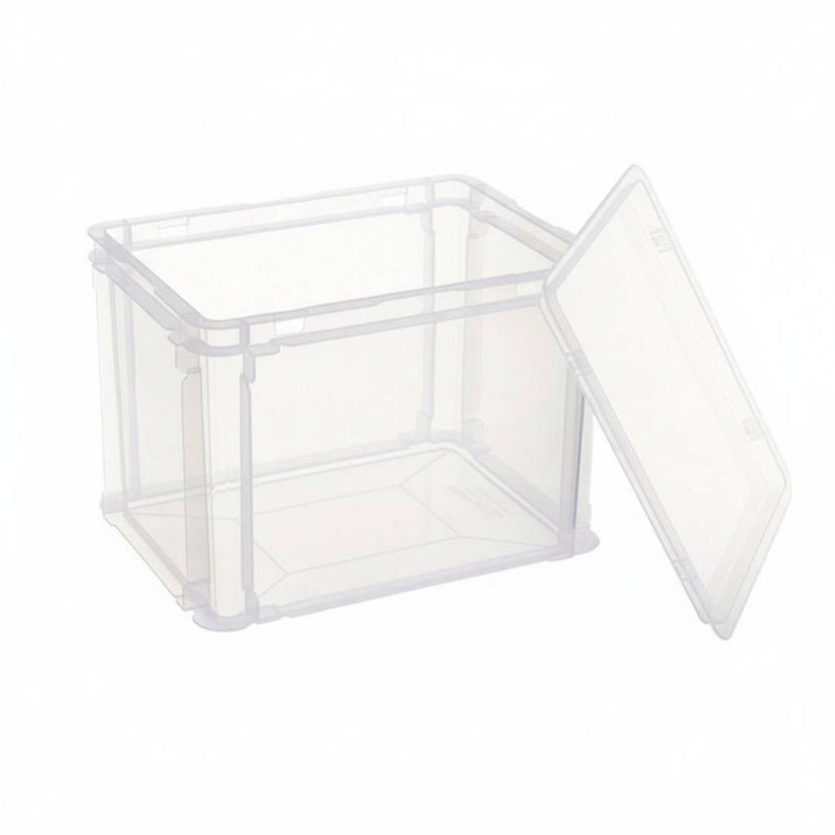 Clear Book Bin sturdy Stackable Clear Book Crate Easy to Clean for Study Room