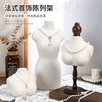 瑞义珠宝人像脖子麻布饰品项链展示架样品间柜台模特吊坠架首饰架