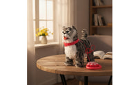 Stuffed Stuffed Cat with Leash Battery-Operated Interactive Stuffed Cat Talking Waggling for Children