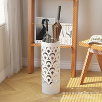 Iron Umbrella Stand with Hollow Design for Home Entryway