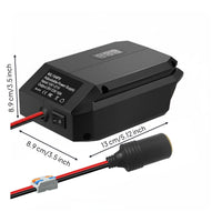 Overcurrent Protection Adjustable Battery Adapter Built-in Switch 18V to 12V Converter 10A Output for Electricians, Garage, Workbench