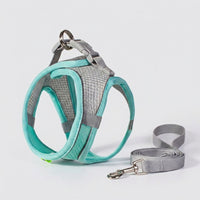 Dog Harness and Cat Harness with Dog Leash and Cat Leash Set, Nylon Vest Style Comfort No Pull Reflective Harness for Training Small Pets Outdoor