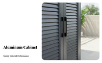 2-Door Storage Cabinet Waterproof Freestanding Metal Shoe Locker Sun-Resistant robustDuty for Gardeners, Families, Balcony