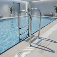 Pool Handrail Ladder Stainless Steel Swimming Pool Ladder with Handrails Anti-Slip for Hotel Managers, Inground Pools, Spas