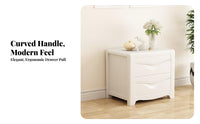 End Table with Woven Drawer Japanese aesthetic Nightstand Rattan Weave for Hallway