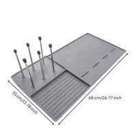 Silicone Mini Fridge Mat Easy to Clean Mini Fridge Drip Tray Silicone Mat with Raised Edges for Office, Coffee Station