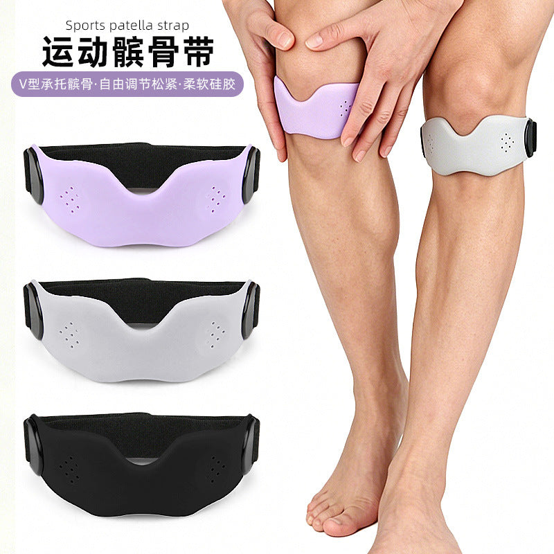 Outdoor Sports Patellar Band Knee Brace for Running, Basketball, Hiking, Fitness with V-Shape Support and Breathable Knee Strap