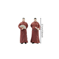 Miniature Figure Pair Painted Display Doll Compact Scale Model for Dioramas, Scene Decoration