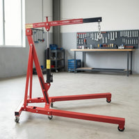 Hydraulic Engine Hoist Easy to Move Engine Hoist with Wheels Cherry Picker Heavy Duty Lift Smooth-Rolling for Mechanics, Garage
