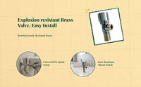 Angle Stop Valve, Double Outlet Triangle Valve, 304 Stainless Steel, Shut-closed, Hot and Cold Water, Universal Connection, Bathroom and Kitchen Plumbing