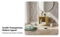 two-levelTier Transparent Cabinet Modern and aesthetic Bedside Table Rounded Corners