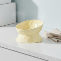 Tilted Dog Dish Anti-Tipping Tilted Ceramic Bowl Easy to Clean for Cats