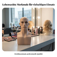 Realistic Male Head Model Long-Lasting Fiberglass Construction for Salon