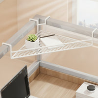 Desk Storage Rack with Hooks Metal Hanging Desk Rack Wire for Office Workers