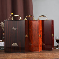 Factory Direct Piano Lacquer Wine Gift Box, Imitation Rosewood, Two Bottles, Custom Logo Available