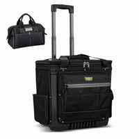 Rolling Tool Bag Zippered Top Tool Bag with Wheels Multiple Pockets