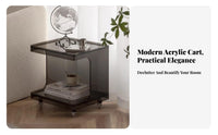 2-Tier Rolling Cart With casters dual-level Utility Trolley Mobile Design
