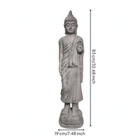 Buddha Statue with Pedestal Ornate Buddha Statue Temple Aesthetic Decor for Garden, Entryway