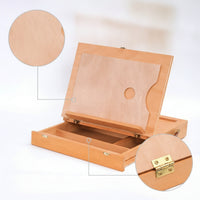 Tabletop Easel with Drawer Beechwood Table Easel with Drawer Portable Sketch Box for Students, Classroom