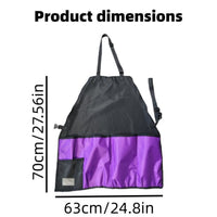 马术围裙工作服马房专用防污耐磨紫黑拼色口袋马具装备马房围裙