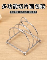 Stainless Steel 3-Slice Toast Rack for Breakfast