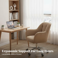Upholstered Rolling Chair Height Adjustable Office Furniture 360-Degree rotate