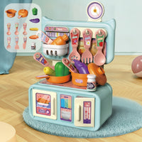 Tabletop Play Kitchen with Accessories Interactive Kids Kitchen Playset Educational Toy Pots and Pans Bright Colors for Toddlers, Daycare
