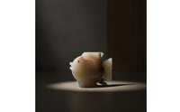 Koi Fishes Sculpture Polished Stone Fishes Figurine Jade-Like Sculptures for Art Collectors, Office, Entryway