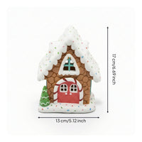 Storybook Cottage Figurine Hand-Painted Snowy Cottage Figurine Cute Ornament for Collectors, Festive Miniature Town, Mantel, Bookshelf