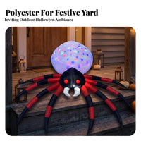 Lighted Halloween Arachnid Decoration | Oversized 2.4m Design, bright Red and Black Legs, Inflatable arachnid, for Lawn