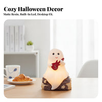 Decorative Halloween Tabletop Light | Smooth Painted Finish, molded Ornament with Light, for Desk