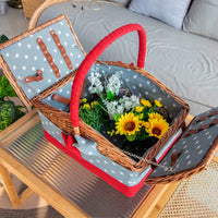 Handwoven Hamper with Handle Decorative Wicker Basket with Lid Versatile