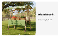 Portable Mobile Display Cart Solid Wood Wooden Market Stall Easy Assembly Foldable Vendor Rack Locking Casters for Street Vendors, Small Business Owners, Promotional Events, Craft Fair, Farmers Markets, Temporary Shops