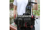 Fishing Shoulder Bag Multiple Pockets Crossbody Fishing Bag Adjustable Strap