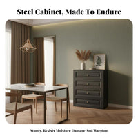 Minimalist Multi-Drawer Cabinet Large Capacity Multi-Compartment Credenza Modern Design sturdy Construction for Office Workers