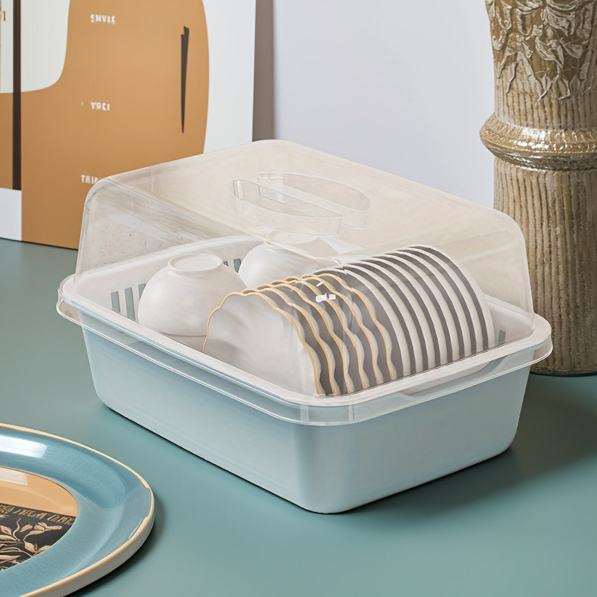 2-Tier Dish Drying Rack with Dust Cover