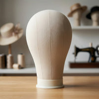 Pinnable Canvas Mannequin Head Flat-Base Canvas Block Head Professional Long-Lasting for Hair Stylists, Cosmetology Students