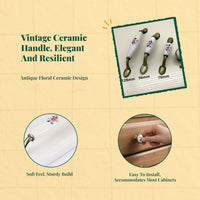 Ceramic Cabinet Handle, European Vintage Drawer Knob