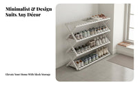 Installationno Assembly Required-Assembly Multi-Tier Shoe Rack Space-Saving Collapsible X-Shaped Frame Shelf Easy to Assemble Footwear Organizer No-Assemblystanding for Apartment Dwellers, Families, Homeowners, Entryway, Hallway, Bedroom, Dorm Room