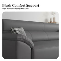 Scratch Resistant Straight-Line Settee Nordic Design Sofa Space Saving Couch Easy to Clean for Pet Owners, Apartment Dwellers, Homeowners, Small Areas, Light Ice