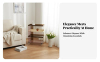 2-Tier Clear Trolley Multi-Purpose Rolling Cart Slim shape for Office Workers