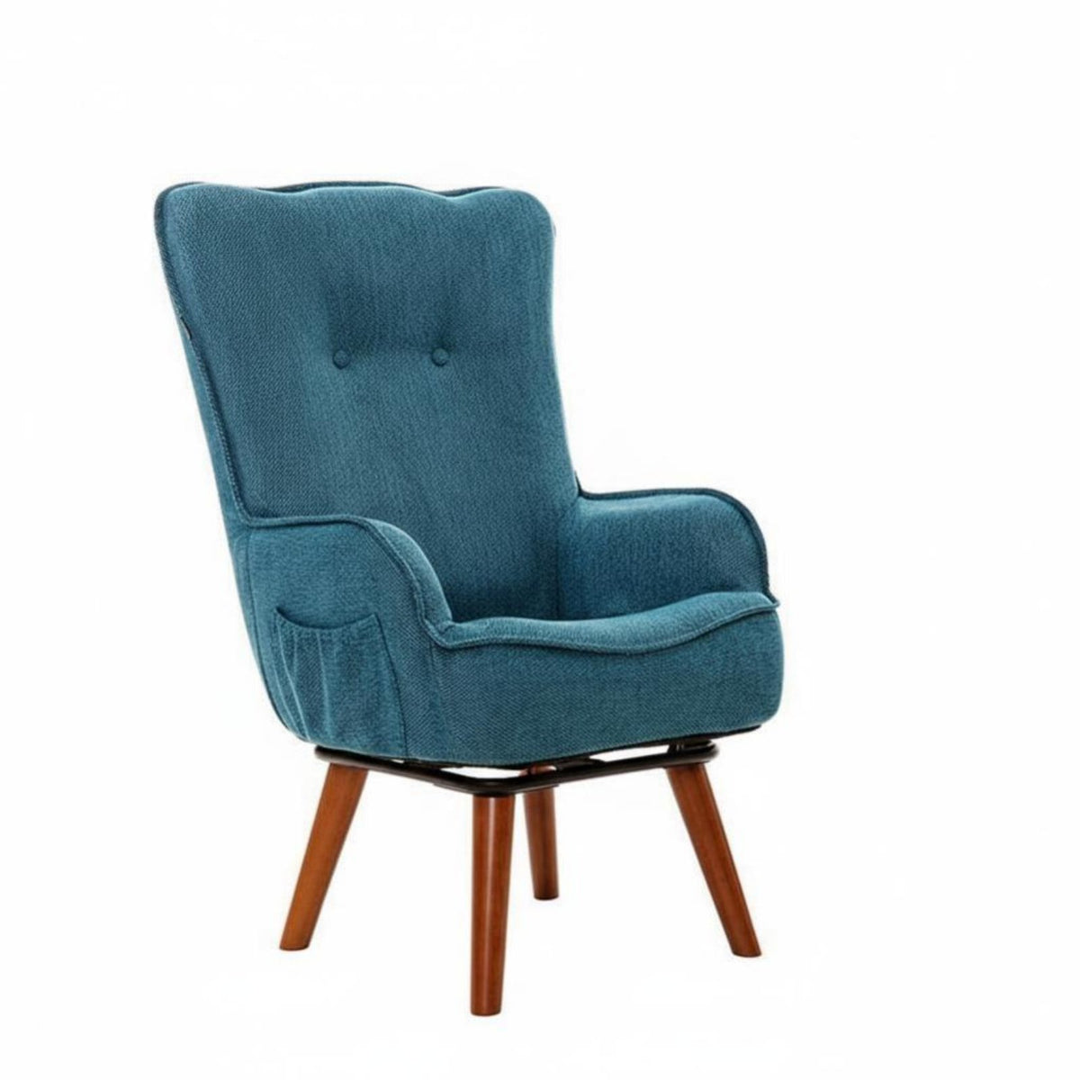 Upholstered Rotating Armchair Ergonomic Design Upholstered Rotating Chair Cushiony Comfort Easy Assembly for Homeowners, Bedroom