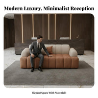 Straight-Line Guest Settee Light Luxury aesthetic Reception Sofa Modern Design Commercial Furnishing for Interior Designers, Office Managers, Waiting Room