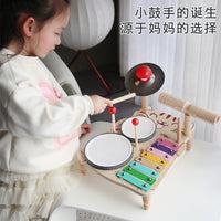 Wooden Cat Multi-Functional Music Table, Educational Drum Toy for Kids 4-6 Years