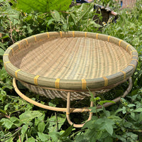 Handwoven Bamboo Cat Bed Pet Villa, Summer Best Seller, Dog Bed All-Season with Base, Pet Basket